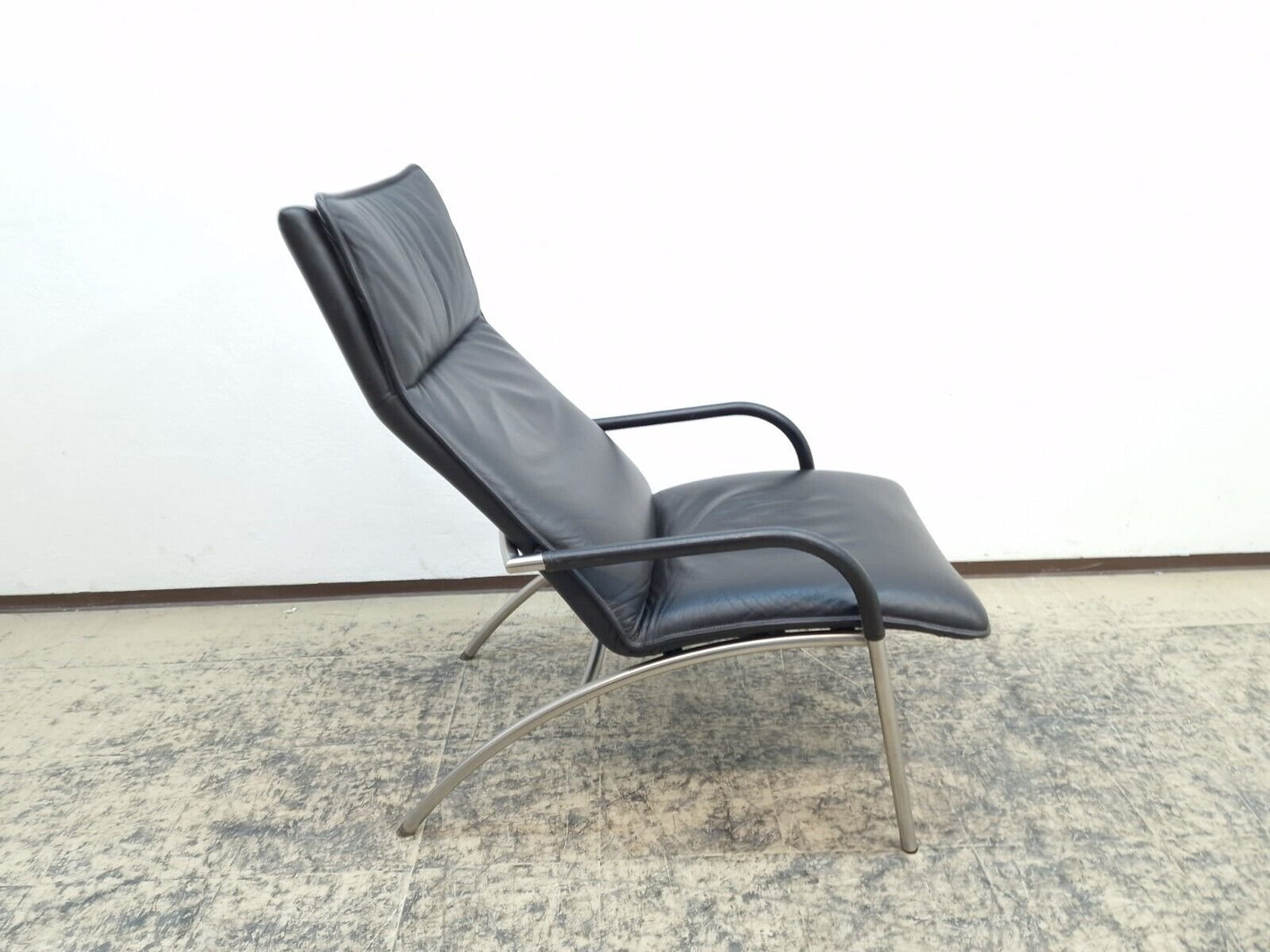 DS 270 Leather Armchair in Dark Brown with Stool from De Sede, 1970, Set of 2