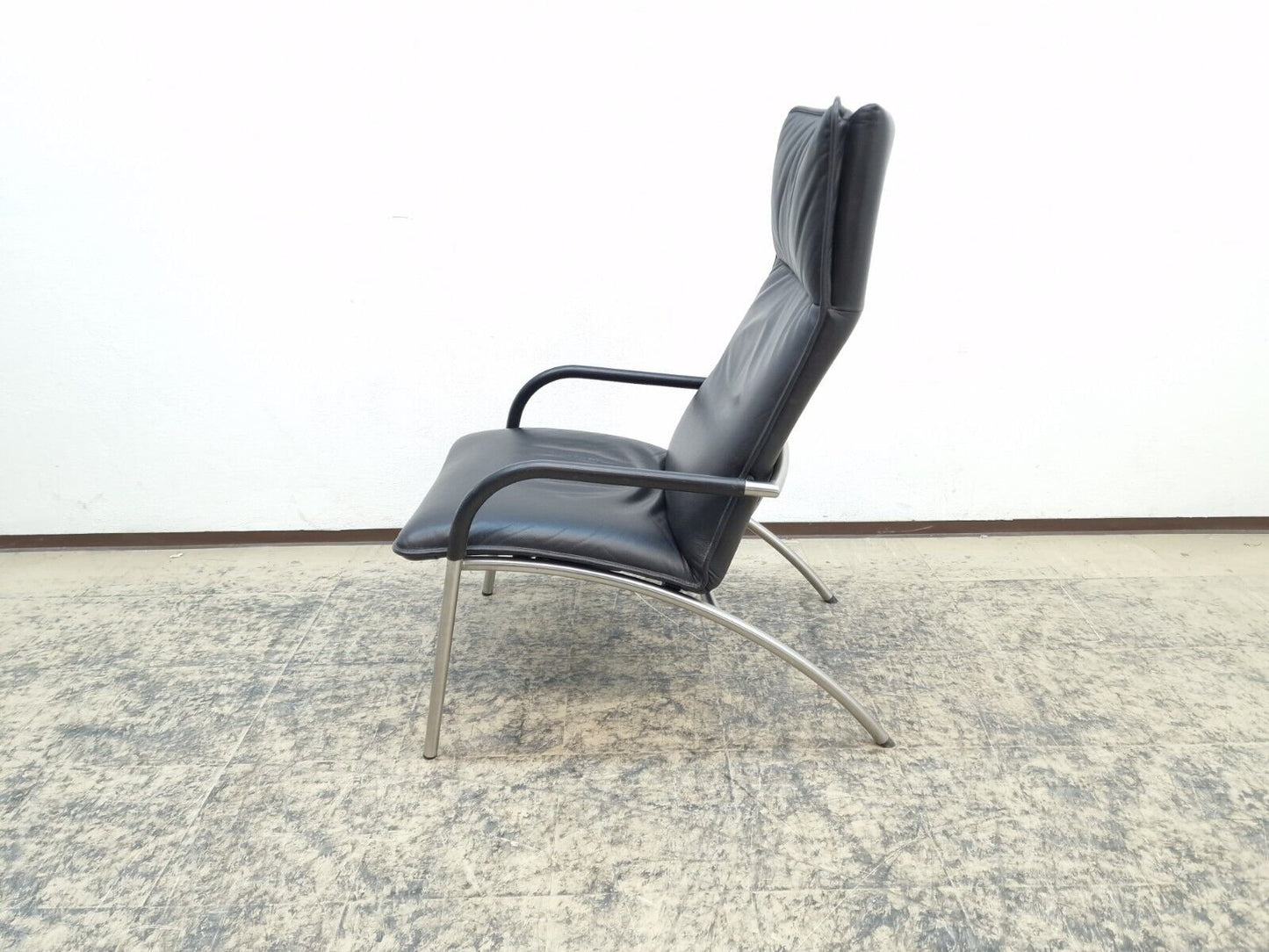 DS 270 Leather Armchair in Dark Brown with Stool from De Sede, 1970, Set of 2