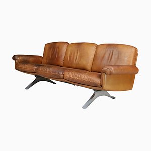 Ds-31 3-Seater Sofa in Patinated Cognac Leather from de Sede, Switzerland, 1970s-TRW-1719584