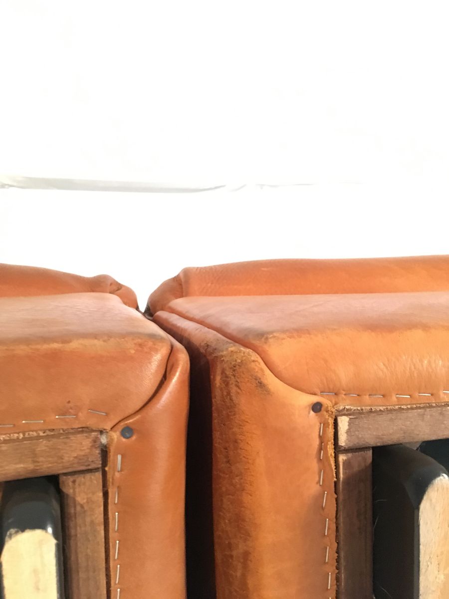 DS-46 Thick Buffalo Leather Lounge Chairs from de Sede, 1970s, Set of 2