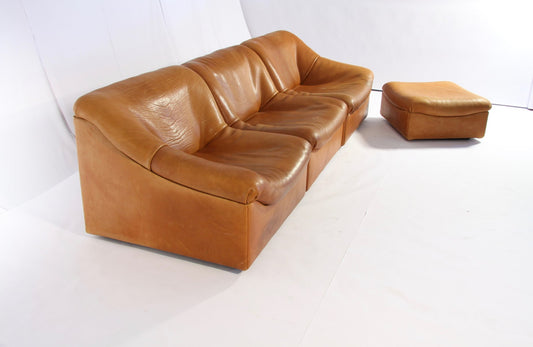 DS-46 Thick Buffalo Leather Lounging Chairs from de Sede, 1970s, Set of 3