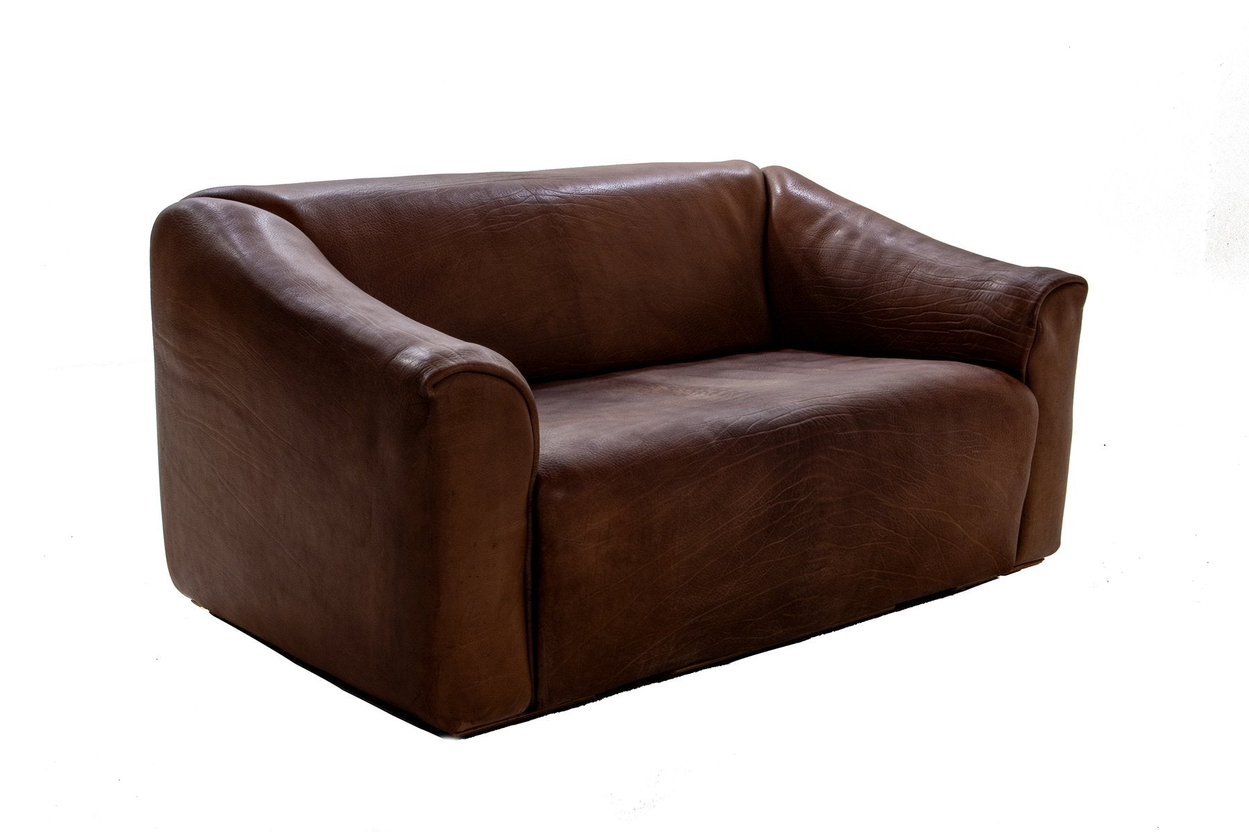 DS 47 Leather 2-Seater Brown Sofas from de Sede, 1980s, Set of 2