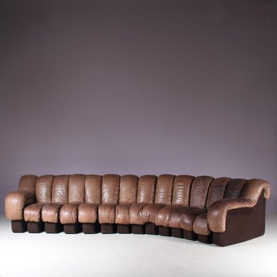 DS-600 Non-Stop Sofa in Brown Leather from de Sede, Switzerland, 1960-GG-2016860