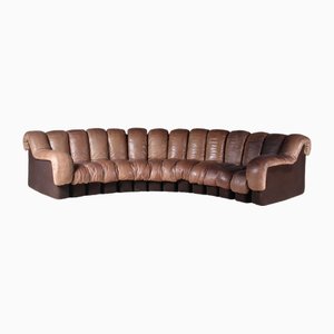 DS-600 Non-Stop Sofa in Brown Leather from de Sede, Switzerland, 1960-GG-2016860