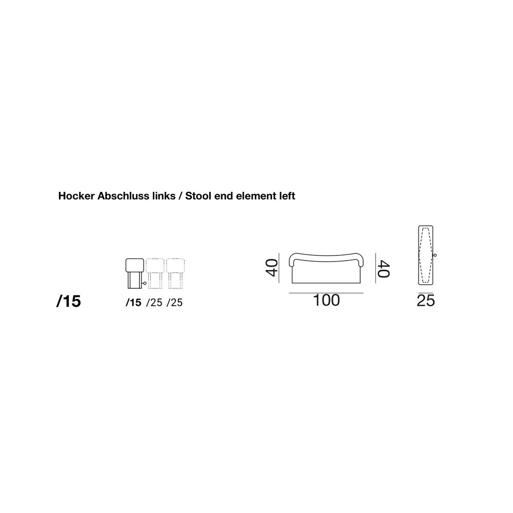 DS-600 module /15 - Stool end element left