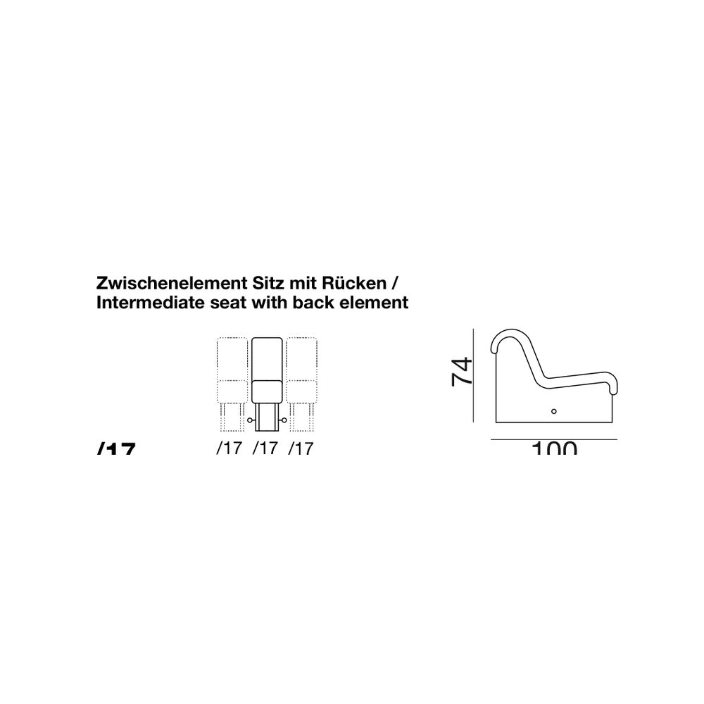 DS-600 module /17 - Intermediate seat with back element