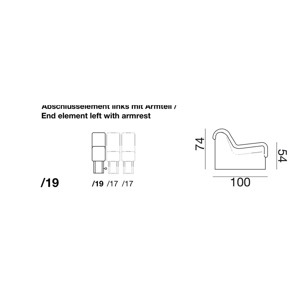 DS-600 module /19 - End element left with armrest