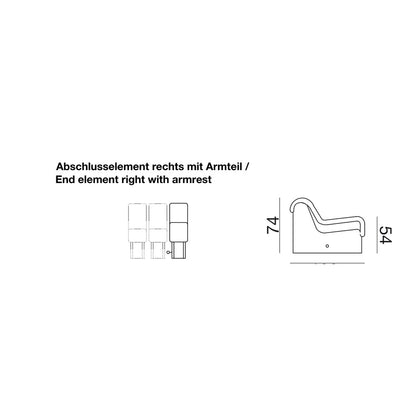 DS-600 module /20 - End element right with armrest
