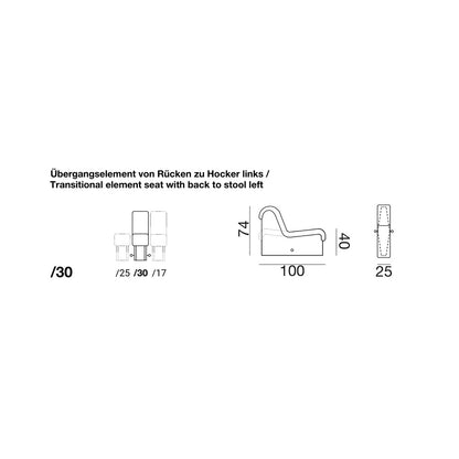 DS-600 module /30 - Transitional element seat with back to stool left