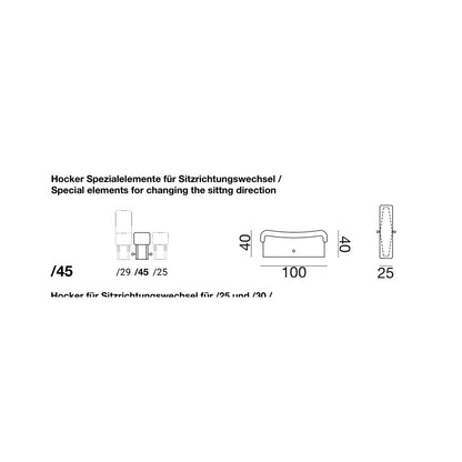 DS-600 module /45 - Special elements for changing the sittng direction