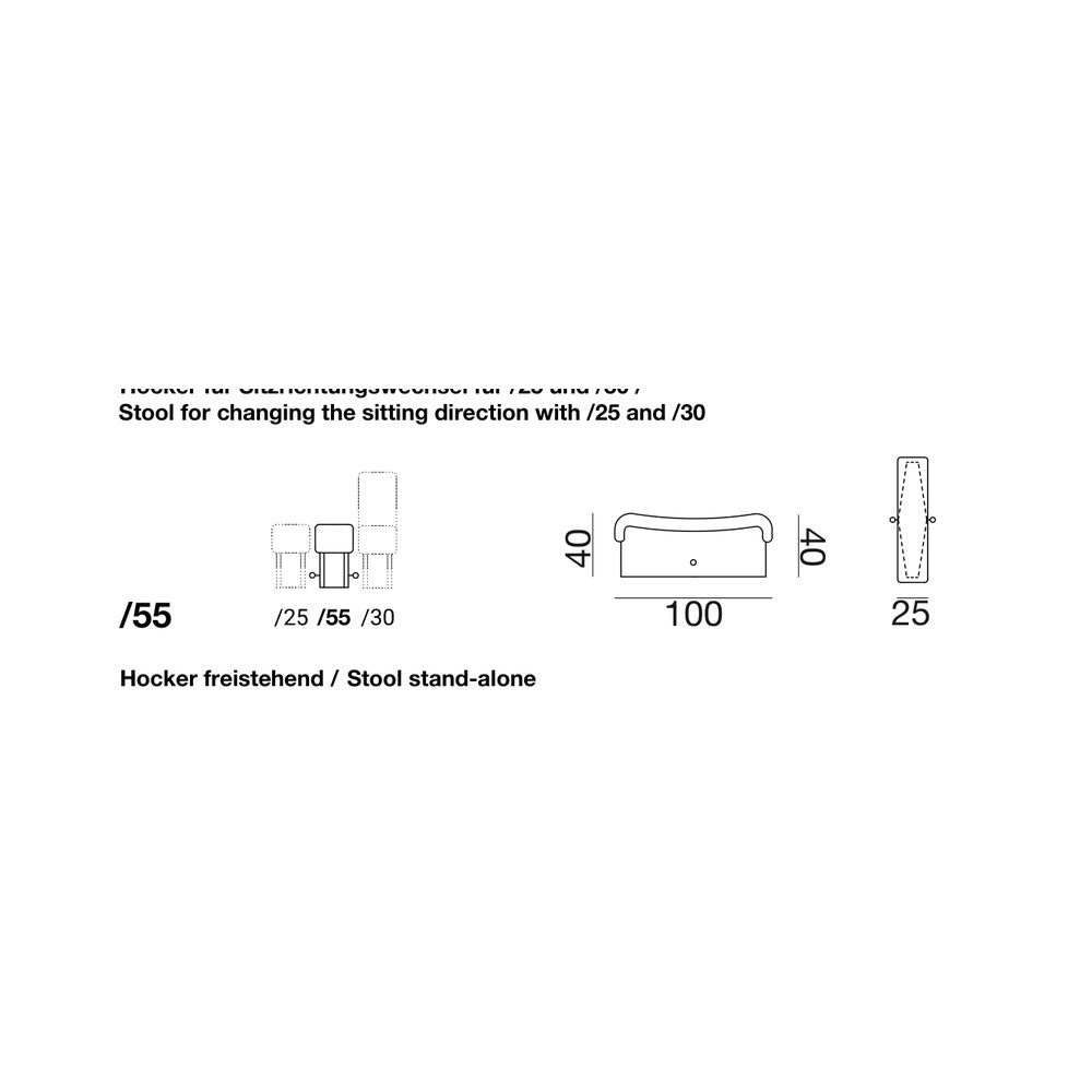 DS-600 module /55 - Stool for changing the sitting direction with /25 and /30