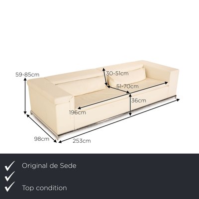 DS 7 3-Seater Sofa in Cream Leather from de Sede-RQW-1748256