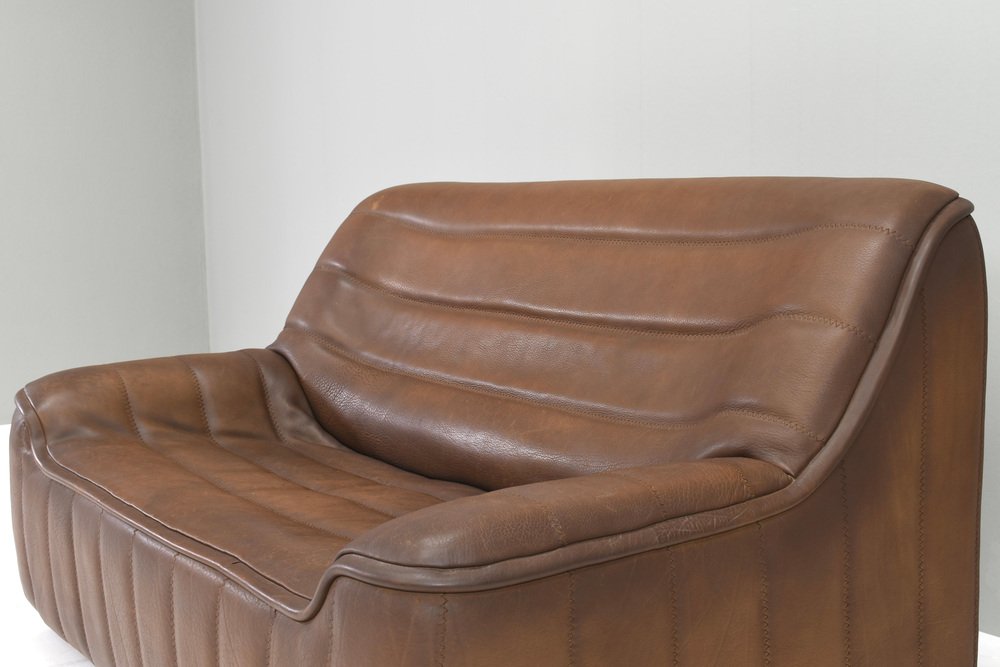 DS-84 2-Seater Sofa in Tan Buffalo Leather from de Sede, Switzerland, 1970s