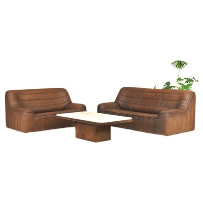 DS-84 Living Room Set in Tan Buffalo Leather from de Sede, Switzerland, 1970s, Set of 3-TE-1721176