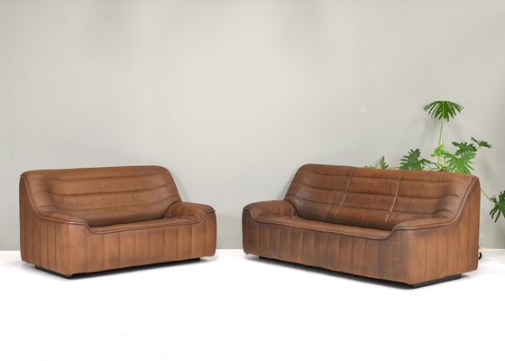 DS-84 Living Room Set in Tan Buffalo Leather from de Sede, Switzerland, 1970s, Set of 3-TE-1721176