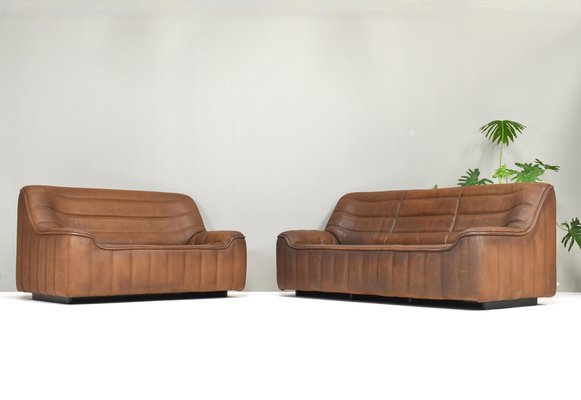 DS-84 Living Room Set in Tan Buffalo Leather from de Sede, Switzerland, 1970s, Set of 3-TE-1721176