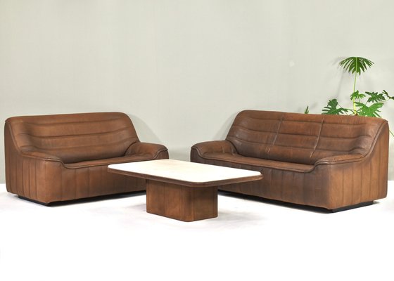 DS-84 Living Room Set in Tan Buffalo Leather from de Sede, Switzerland, 1970s, Set of 3-TE-1721176