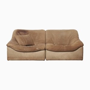 DS46 Two Seater Modular Sofa in Buffalo Leather from De Sede, 1970s, Set of 2-NDL-1451269