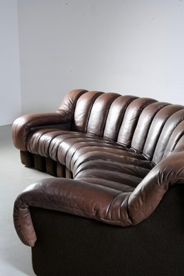 DS600 Snake in Patinated Brown Leather from de Sede, Switzerland, 1970s-ITV-2031860