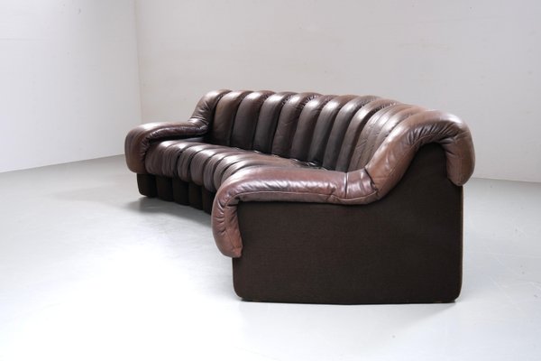 DS600 Snake in Patinated Brown Leather from de Sede, Switzerland, 1970s-ITV-2031860