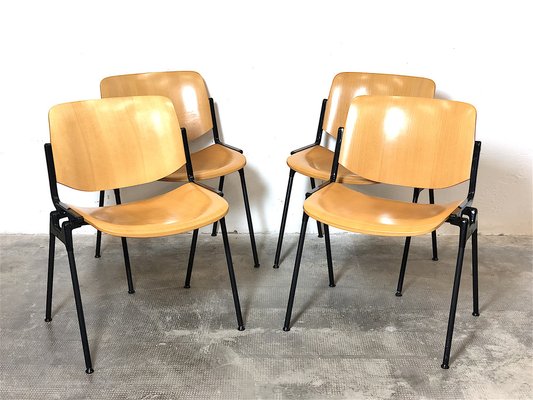 DSC 106 Desk Chairs by Giancarlo Piretti for Castelli / Anonima Castelli, Italy, 1960s, Set of 4-FQG-1768984