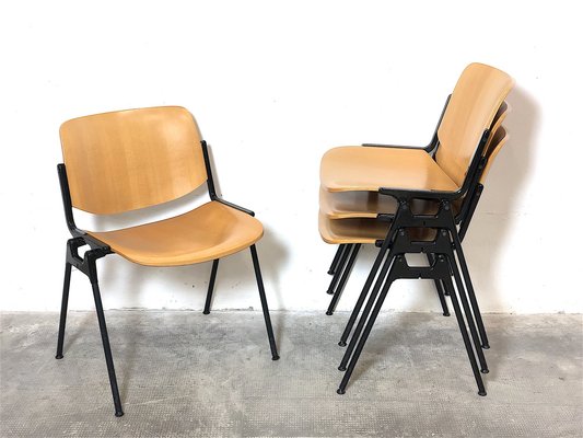 DSC 106 Desk Chairs by Giancarlo Piretti for Castelli / Anonima Castelli, Italy, 1960s, Set of 4-FQG-1768984