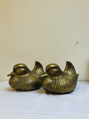 Ducks in Brass, 1950s, Set of 2-RZY-1276769