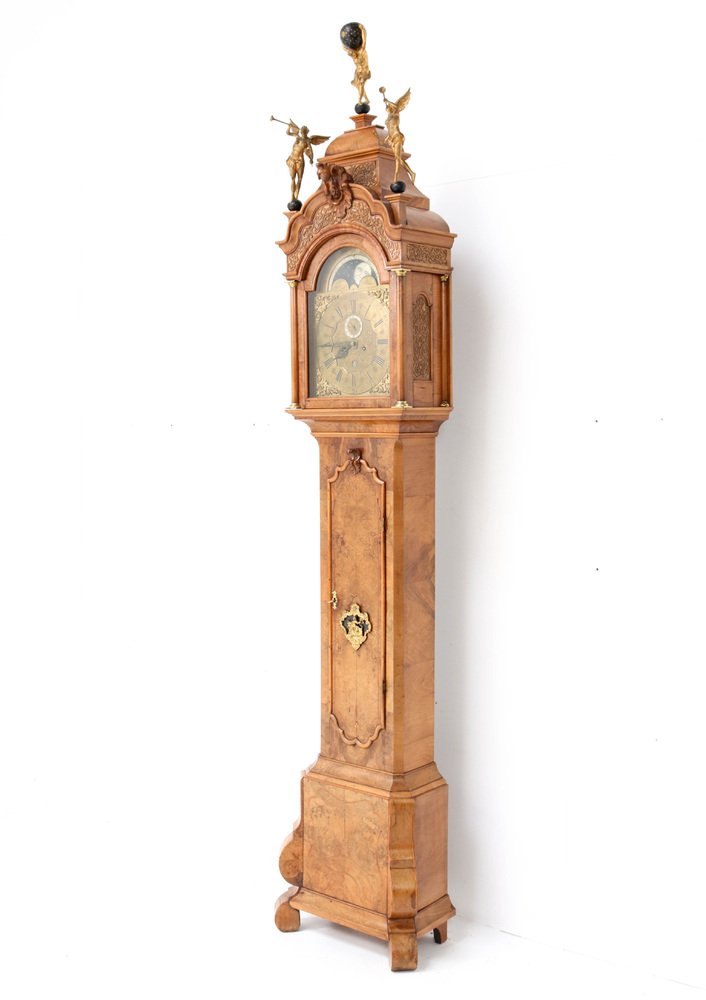 Dutch 18th Century Walnut Grandfather Clock by Anthony Auwers