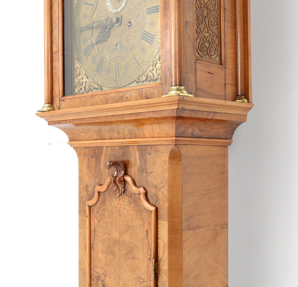 Dutch 18th Century Walnut Grandfather Clock by Anthony Auwers