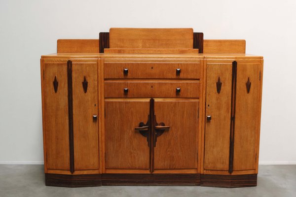 Dutch Art Deco Amsterdam School Credenza / Sideboard in European Oak, 1920-WIP-2041777