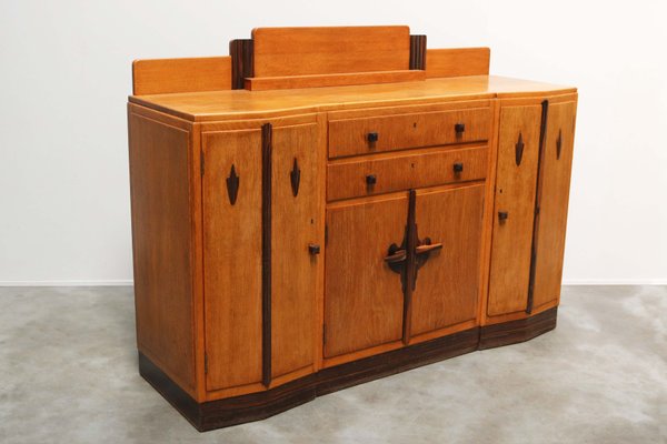 Dutch Art Deco Amsterdam School Credenza / Sideboard in European Oak, 1920-WIP-2041777