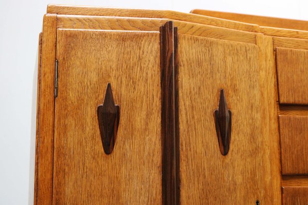 Dutch Art Deco Amsterdam School Credenza / Sideboard in European Oak, 1920-WIP-2041777