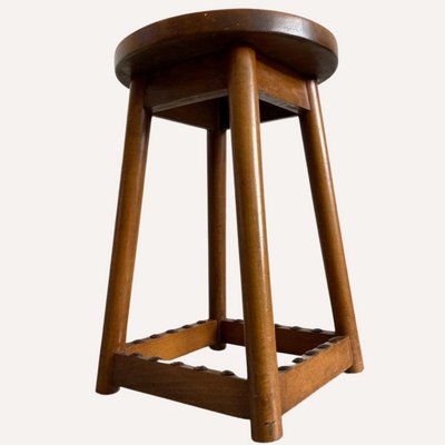 Dutch Art Deco Amsterdam School Stool-BHG-1283190