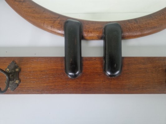 Dutch Art Deco Amsterdamse School Mirror and Coat Rack, 1920s-DGW-2017326