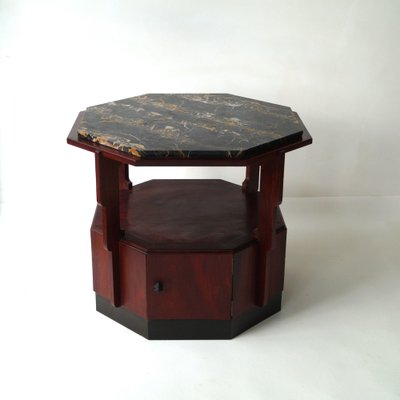 Dutch Art Deco Amsterdamse School Side Table with Stepped Design, 1920s-PRM-1795635