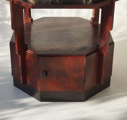 Dutch Art Deco Amsterdamse School Side Table with Stepped Design, 1920s-PRM-1795635