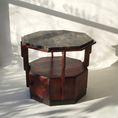 Dutch Art Deco Amsterdamse School Side Table with Stepped Design, 1920s-PRM-1795635