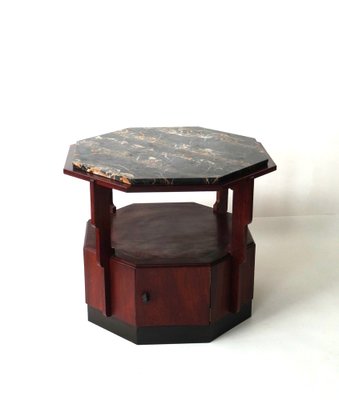 Dutch Art Deco Amsterdamse School Side Table with Stepped Design, 1920s-PRM-1795635