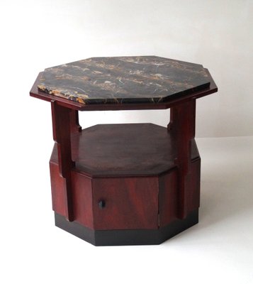 Dutch Art Deco Amsterdamse School Side Table with Stepped Design, 1920s-PRM-1795635