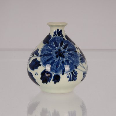 Dutch Art Deco Blue and White Delftware Vases, 1940s, Set of 3-GOE-1342265