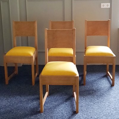 Dutch Art Deco Dining Chairs, 1920s, Set of 4-SJU-2024481