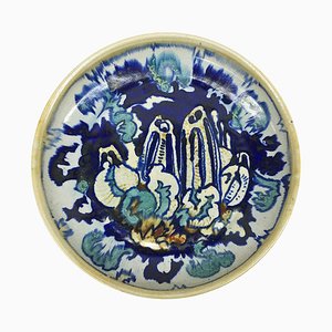 Dutch Art Deco Hand-Turned and Painted Mushroom Plate from CJ Lanooy, 1925-UCH-1224937