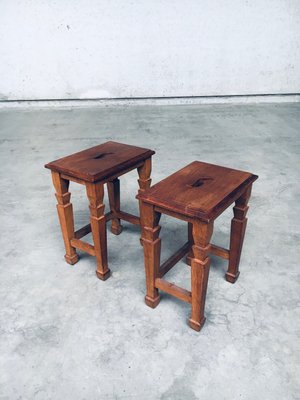 Dutch Art Deco S Handle Stools, 1930s, Set of 2-RQV-2033222