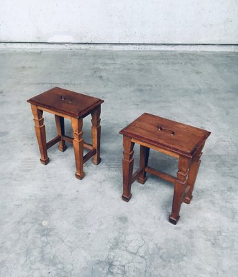 Dutch Art Deco S Handle Stools, 1930s, Set of 2-RQV-2033222