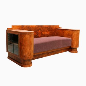 Dutch Art Deco Walnut Burl Sofa from H. Pander & Zn., 1930s-WIP-2041352