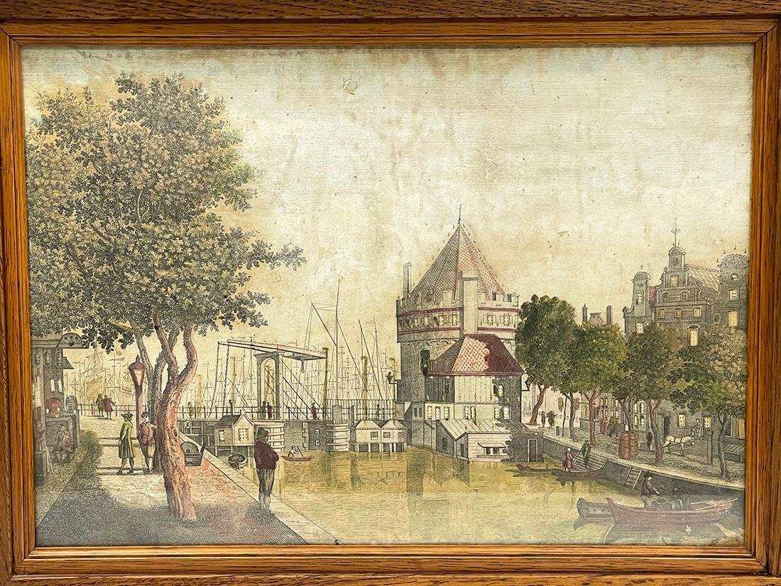 Dutch Artist, Optical Print with Illumination, Amsterdam, 18th Century, Etching, Framed