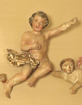 Dutch Artist, Polychrome Carved Putti or Cherubs, 17th Century, Wood & Paint, Set of 2-TDA-1376394