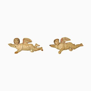 Dutch Artist, Polychrome Carved Putti or Cherubs, 17th Century, Wood & Paint, Set of 2-TDA-1376394