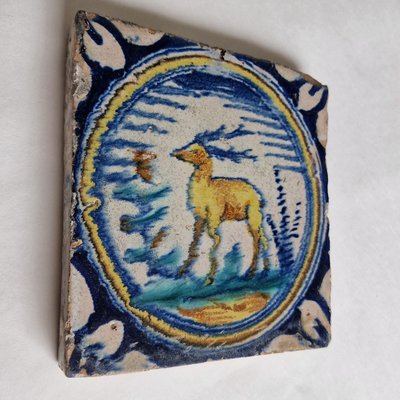 Dutch Bear Tile from Delft, 1580s-BXK-2026766