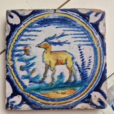 Dutch Bear Tile from Delft, 1580s-BXK-2026766